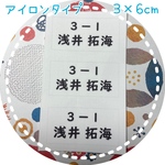 ♪【3×6cm6枚分】アイロン接着タイプ・ゼッケン・ホワイト・体操服
