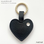 【ハットクリップ】強力マグネット！大粒スワロ輝くオシャレなハート型帽子クリップ✧︎バックチャームにも✧︎ブラック