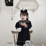 <ハロウィン>ぽわん袖ワンピース✖️リボン付け襟セット3WAY ハロウィン