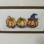 Halloween pumpkin🎃クロスステッチ刺繍額