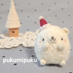 シロクマサンタ　羊毛フェルト