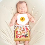 【名入れOK】赤ちゃん化粧まわし「えびすこくん」《華駆ける神馬・赤》午年生まれの赤ちゃんへの出産祝い・お宮参り・お食い初め・ハーフバースデー記念撮影衣装