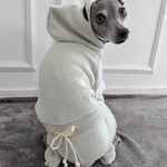 オーダー犬服 ウール接結 ロンパース ライトグレー