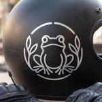 【高品質】ボタニカル・カエル　ステッカー　【防水】モノトーン　転写ステッカー　シール　パーソナライズ　グッツ　水筒　ヘルメット　パソコン
