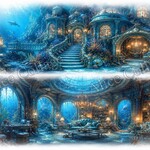 【429】A5コラージュシート 1枚｜幻想的な海底都市｜コラージュ素材