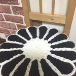 黒×白 マーガレット円座クッション モノクロ座布団