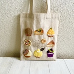 Cafe-sweets☆羊毛刺繍  リネントート〜秋色スイーツ🍰🌰🎃
