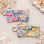 インド刺繍リボンのカラビナ付きミニポーチ （送料無料 ギフト プチギフト プレゼント 贈り物 ポーチ）