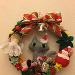 天使とネコちゃんのクリスマスリース