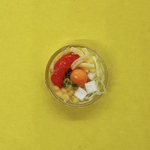 ミニチュアフード「混ぜる前のお好み焼き（明太チーズ餅）」