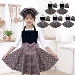 子供エプロン ハンドメイド チェック柄 大人可愛い Aライン フレアエプロン 100cm~160cm