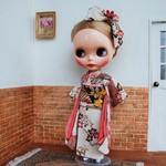 ネオブライス用　本格振袖セット（白地に梅模様）
