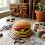 ハンバーガーのピンクッション