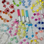 推し活ストラップ🌈　水色　青 スマホストラップ　ビーズアクセサリー　ペンライトストラップ　可愛い　推しカラー　推しカラー　ハンドストラップ　花　【C-38 / Pearl sky blue 】