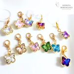 【MariaGLace】蝶々チャーム ライトニングキャップ ダストキャップ 充電カバー バタフライ かわいい キラキラ