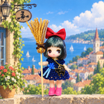 ぷちリカちゃん服　ほうきとワンピース