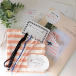 【刺繍キット】アデリーペンギンの巾着袋│水に溶ける図案シート入り