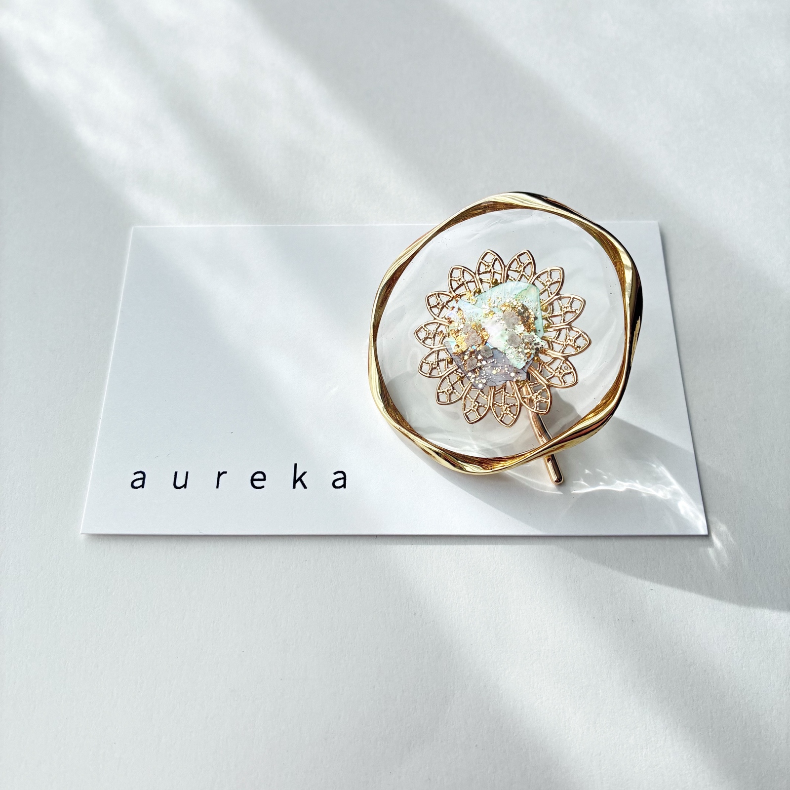 咲 -saki-｜金｜ ポニーフック ゴールド シェル 花 髪飾り - aureka