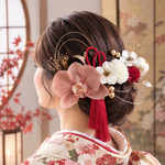 オレンジをしとりと装う髪飾り