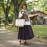 SALE☆レースののった両サイドのリボンがかわいい☆ループニットのベスト　ダークブラウン　フリーサイズ　