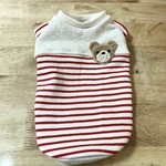 melodykun様専用　クマのアップリケ付きTシャツ　ボーダー　赤　犬　犬服