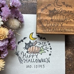 スタンプ　No.10353 happy Halloween黒猫とパンプキン