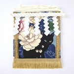 【名入れOK】赤ちゃん化粧まわし「えびすこくん」《黒猫と牡丹・青》お孫さんへ喜ばれるプレゼント