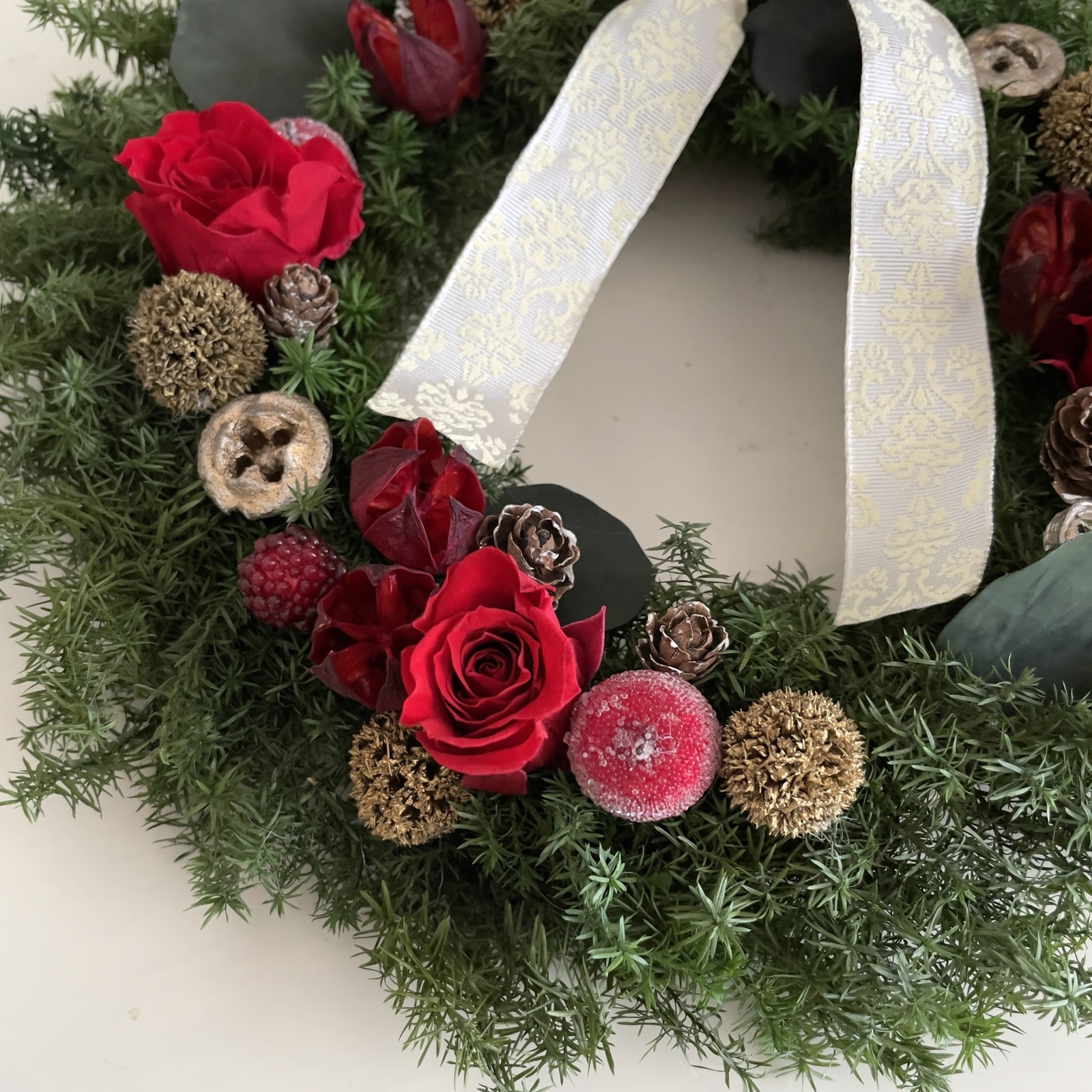 クリスマス限定＊*】深紅のバラとアンティークリボンのクリスマス