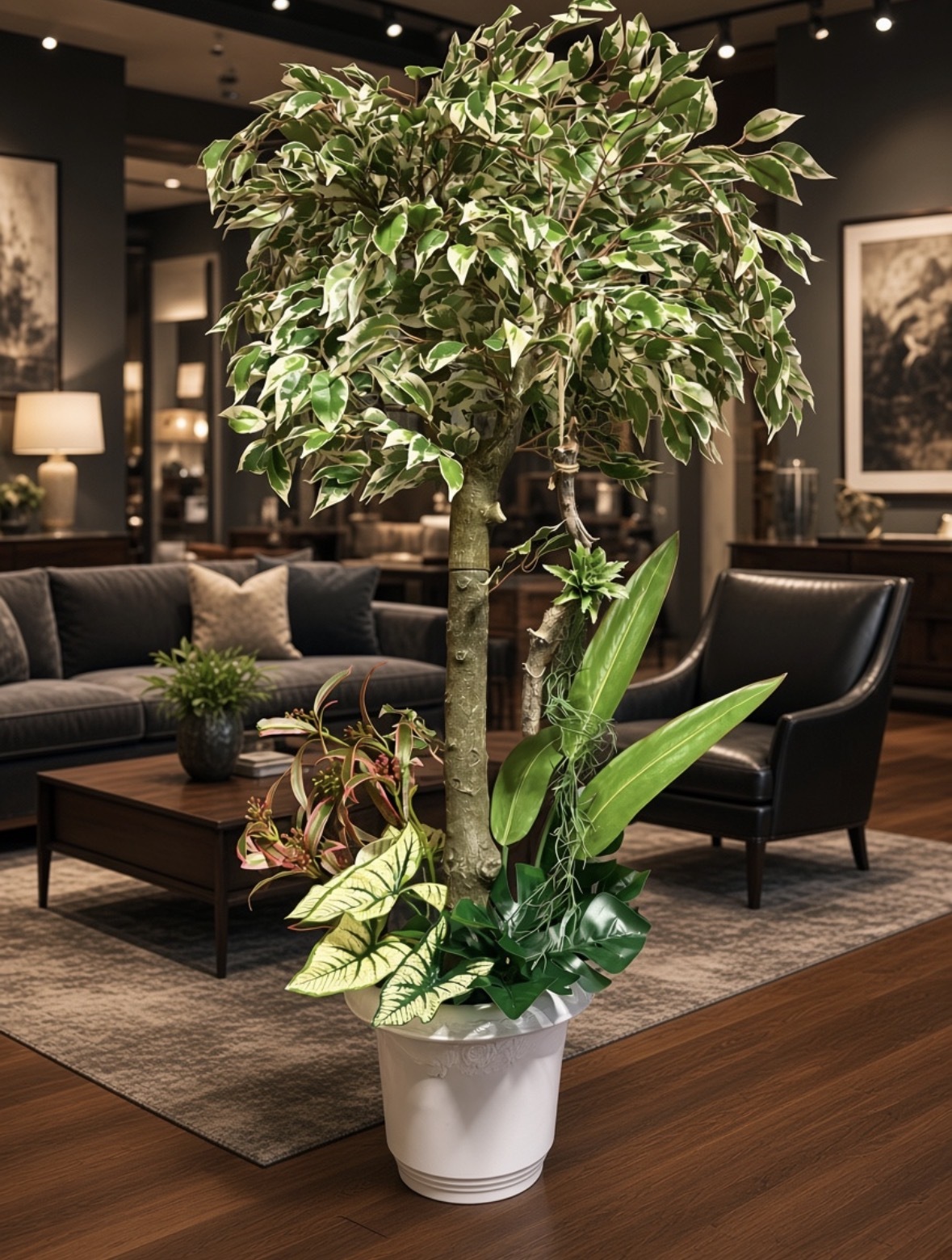 光触媒 人工観葉植物 ウォールグリーン フェイクグリーン 斑入り