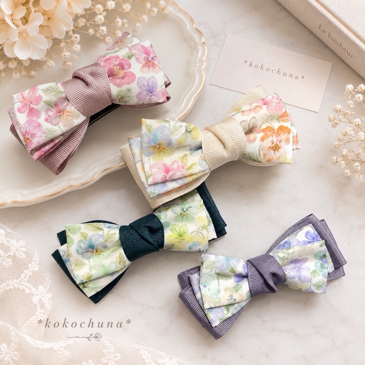 新作♡リバティ フレンチコーデュロイリボン - *kokochuna made