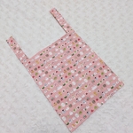 ２７７６．大人可愛い　小鳥と和菓子柄　畳みやすいエコバッグ　コンビニエコバッグ　ピンク　再販