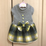 新作☆ 秋冬 グレー ポンポンワンピース