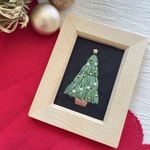 シンプル　クリスマスツリー　刺繍フレーム　インテリア　クリスマス　冬