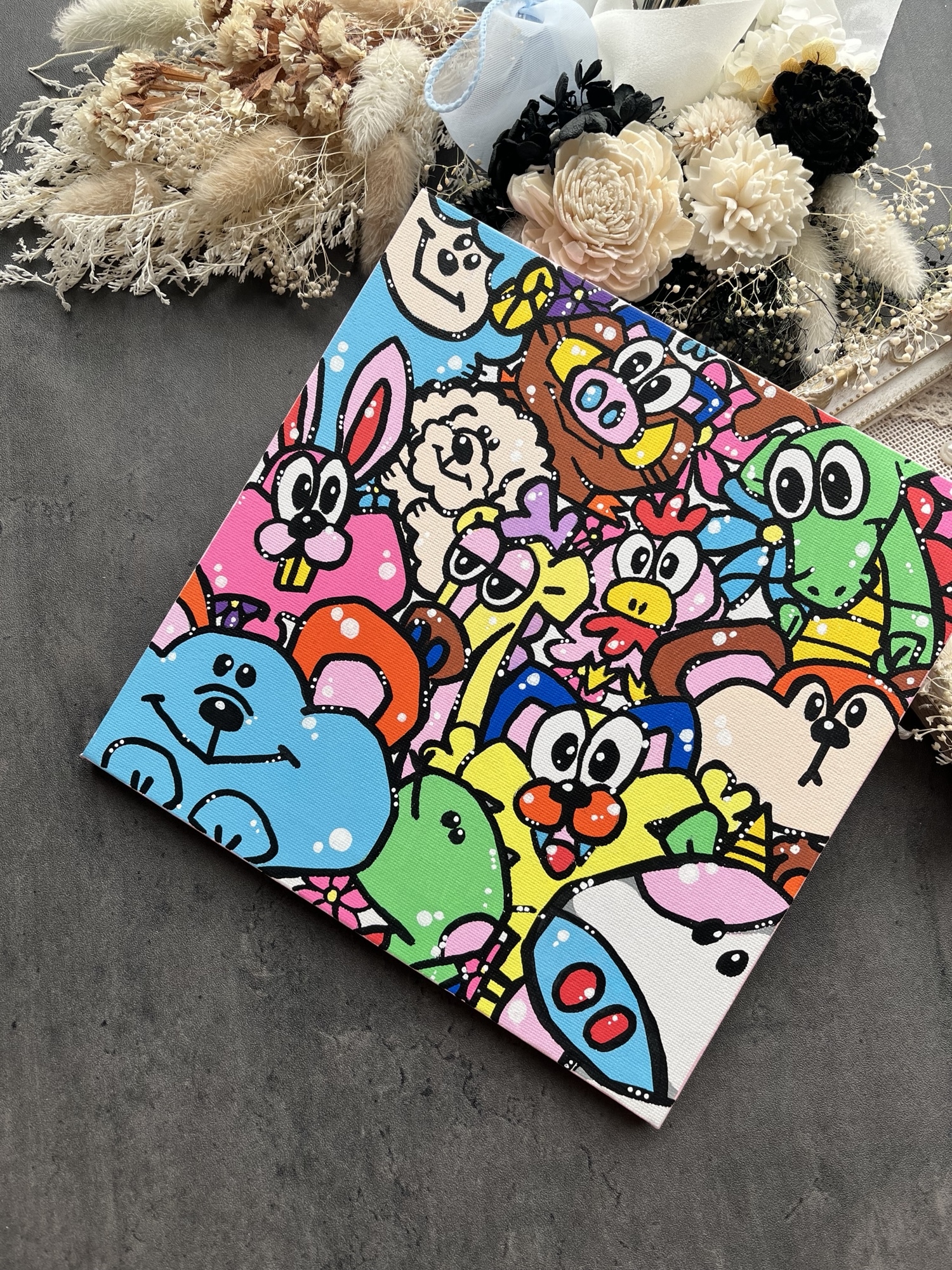 SALE！¥300OFF 3枚SET 15㎝square ブラック ホワイト モノトーン