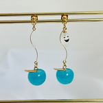 蓄光ありりんごピアス🍏おばけ👻繋ぎパーツ変更可✨