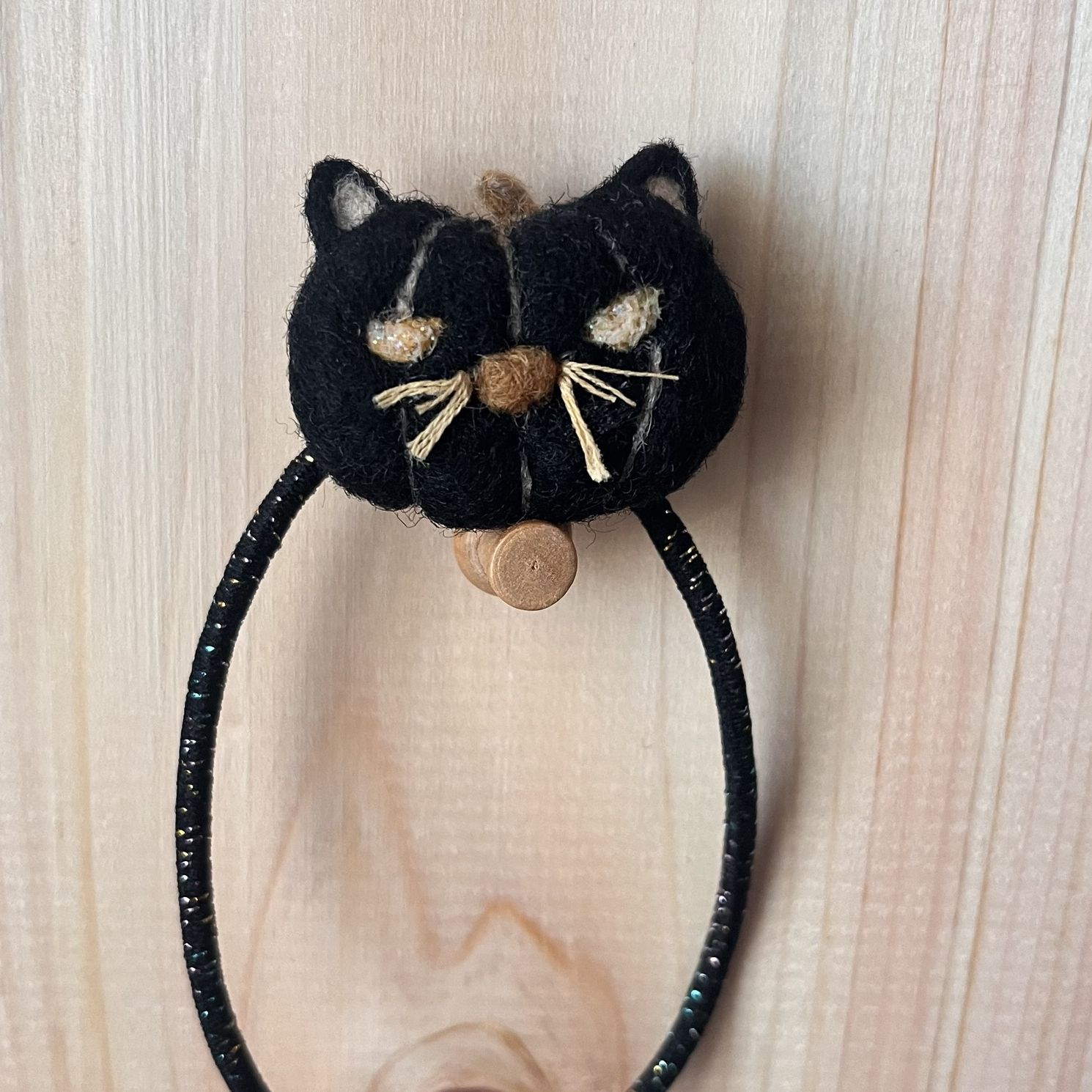 羊毛フェルト ヘアゴム ハロウィン🎃クロネコカボチャ🐈‍⬛ - arinco7
