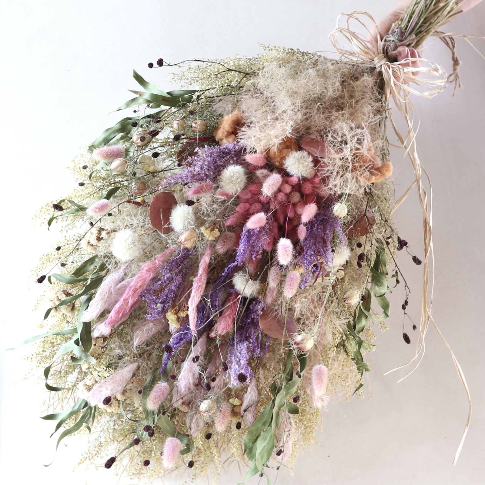 25cm) 秋色のお花畑リース/ピンクパープルオレンジ/ドライフラワー