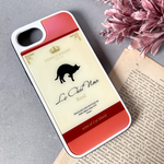 にゃんこワインのガラススマホケース （ロゼ）猫 メンズ 黒猫 ワイン スマホケース 強化ガラス iPhone12 iphone11