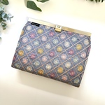 インド刺繍  マルチケース　母子手帳ケース　通帳・お薬手帳も入る　2wayで使える　Dカン付き　お財布ショルダーにも　