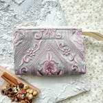 インド刺繍　リングファスナーのじゃばらお薬ポーチ｜カードも入る4ポケット収納｜お薬手帳・常備薬・マイナンバーカード収納に◎