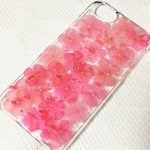 ★全機種対応★ピンクフロックス押し花スマホケース★すべてのスマホに対応できます