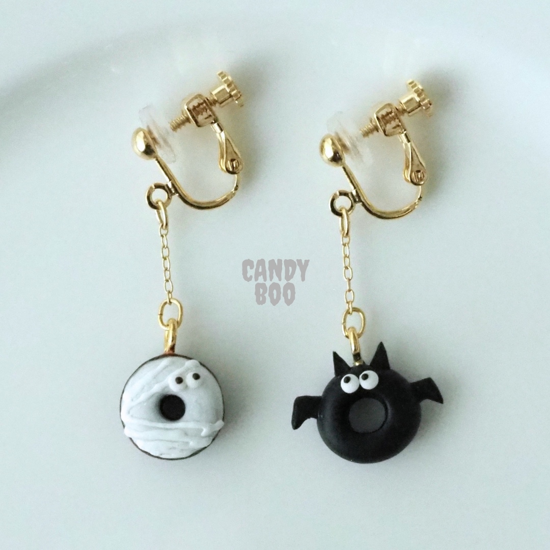 9/26(土)21時販売開始】ハロウィンドーナツ（コウモリver.）ピアス