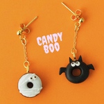 【9/26(土)21時販売開始】ハロウィンドーナツ（コウモリver.）ピアス/イヤリング/チャーム＊ミニチュア