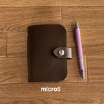 10th。minne限定【m5とってもシンプル 焦茶oil 3 少ワイルド2】ミニ５システム手帳 Ｃヌメ革 染料オイル仕上 micro5 mini5 260627
