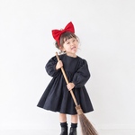 ハロウィン🎃小さな魔女のポワン袖ワンピース　80サイズ　100サイズ　ネイビー　