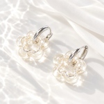【再入荷】2way｜透明フラワーチャーム×シルバーフープピアス（チャーム取り外し可）