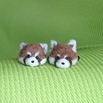 ご予約品 もふもふレッサーパンダ ヘアゴム 羊毛フェルト