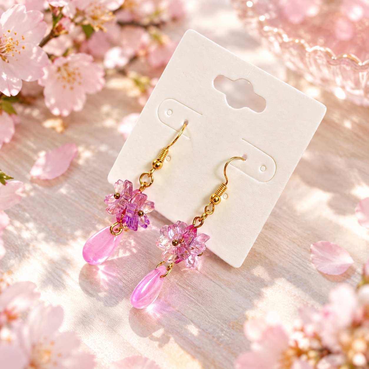 さくらとしずくのピアス・イヤリング🌸‪💧‬ - kappon11 | minne byGMO