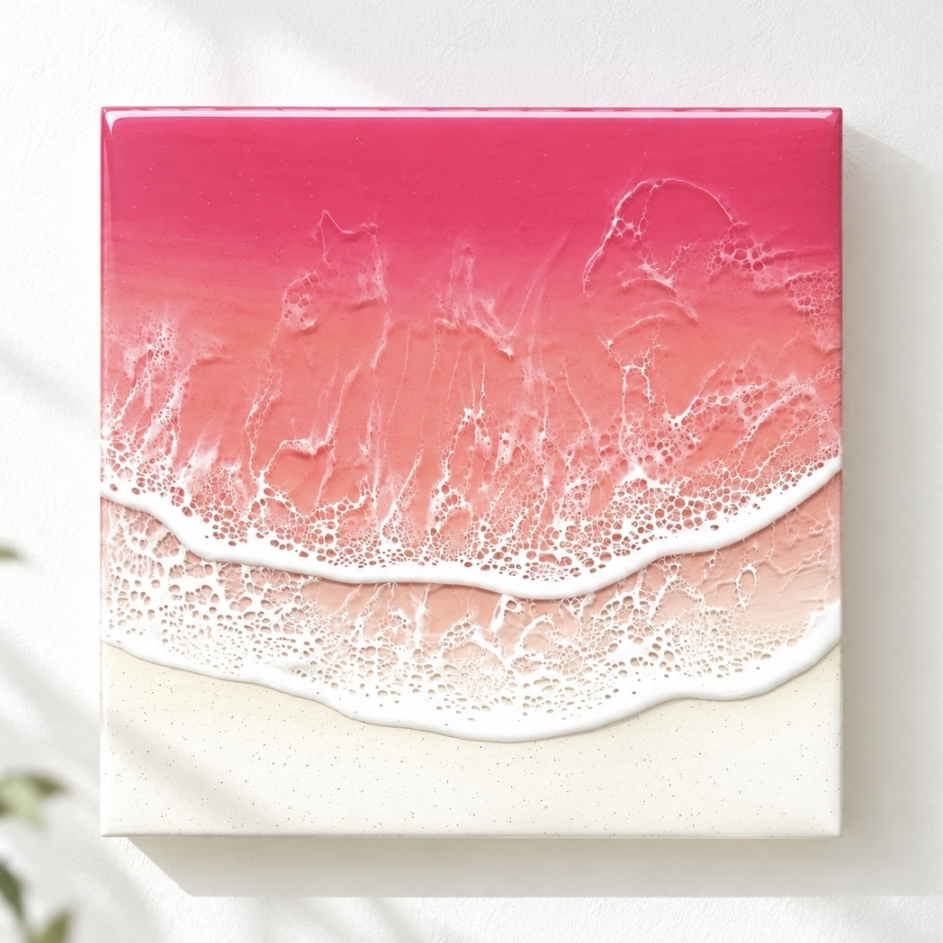 気持ちを整えたい方へ 深呼吸する海 レジンアート 海アート30.5×13.5cm