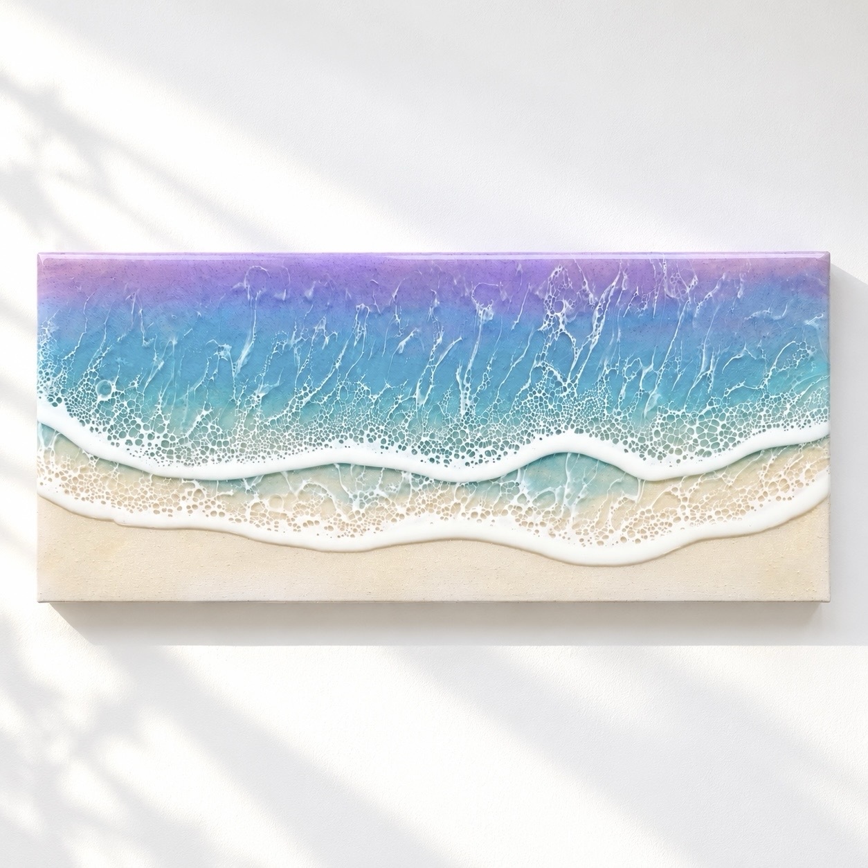 気持ちを整えたい方へ 深呼吸する海 レジンアート 海アート30.5×13.5cm